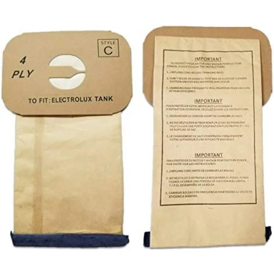 100 Sacchetti di Ricambio Compatibili con Aspirapolvere Elettrorussi Tipo C - 4 Strati