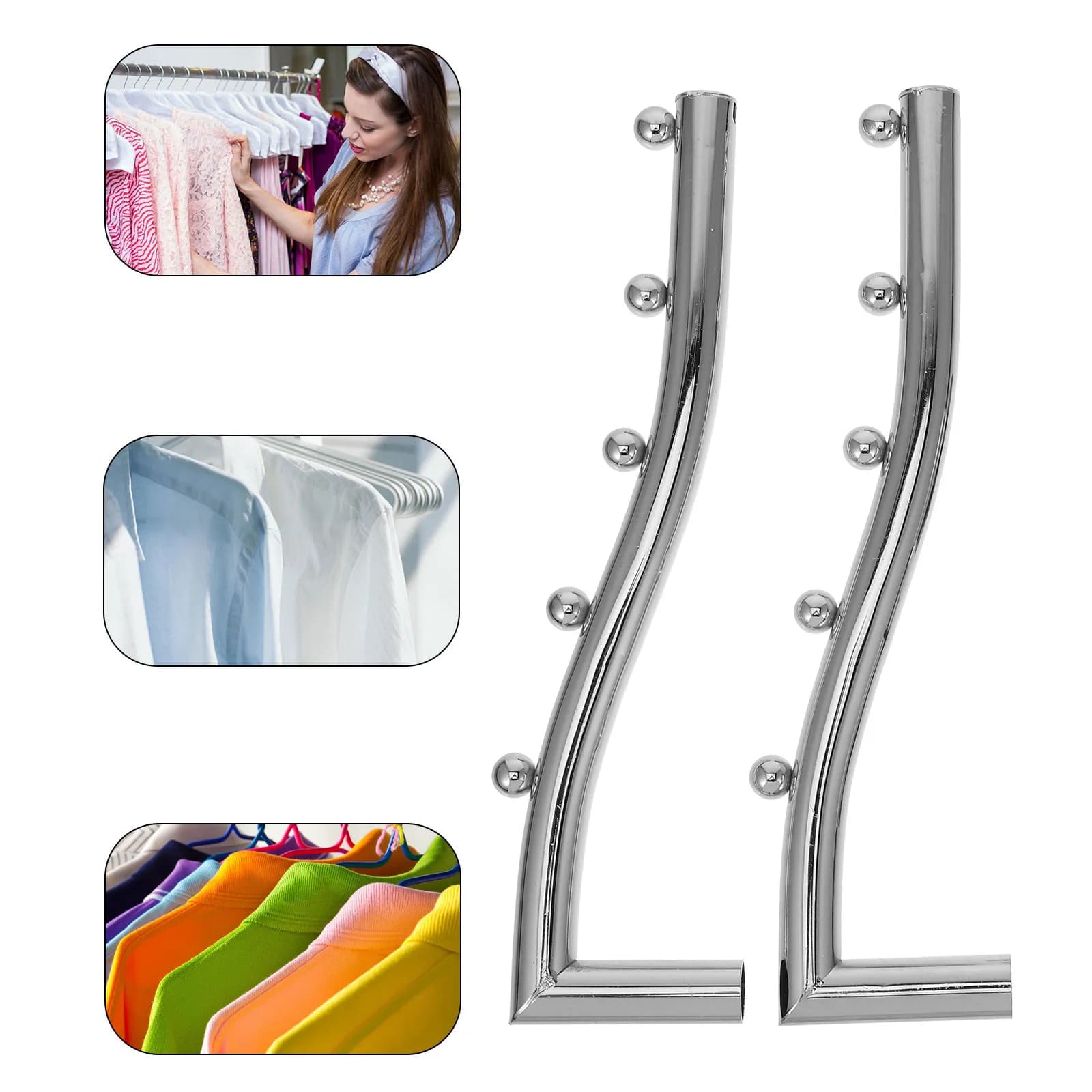 Foldable Metal Coat Hanger Wall Mounted Stainless Steel Rotating Clothes Rack Space Saving Swing Arm Holder for Bedroom Bathroom