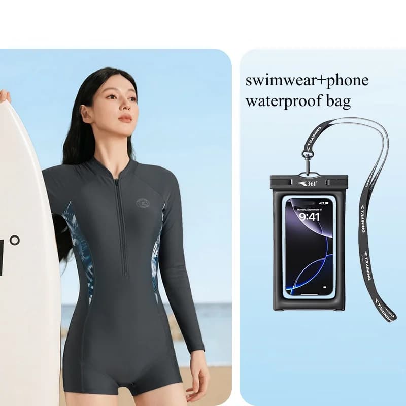 Full Swimwear for Water Sports, Beach, Surf, Goggles, Professional Protection, Long Sleeve, Waterproof