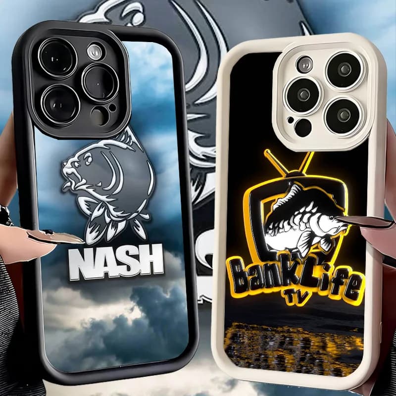 Nash Fishing Fish Mark Phone Case for iPhone 16 17 Air 16E 15 Pro Max 14 Plus 13 12 Mini Capa Soft Shell Silicone Funda