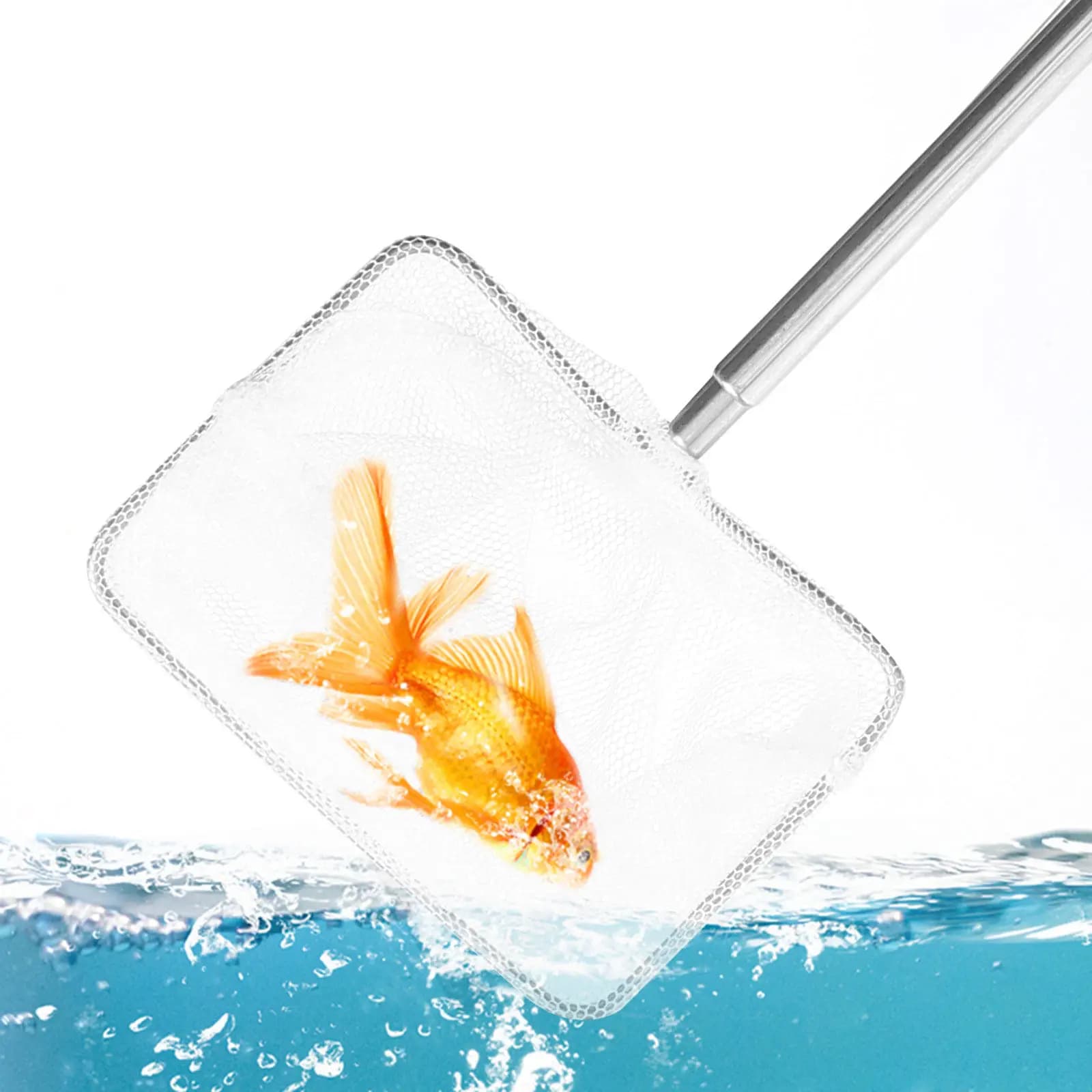 Stainless Steel Fishing Net Soft Nylon Mesh Aquarium Pond Lake River Boat Scoop for Small Fish Shrimp Fry