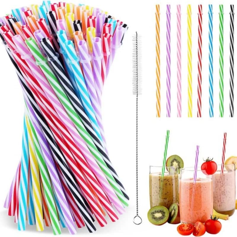 10 pz Cannuccia Riutilizzabile Adatta Per Starbucks Bicchiere Tazza di Vetro Cannuccia Universale 7mm Diametro Plastica Sippy Tazza di Acqua Accessori