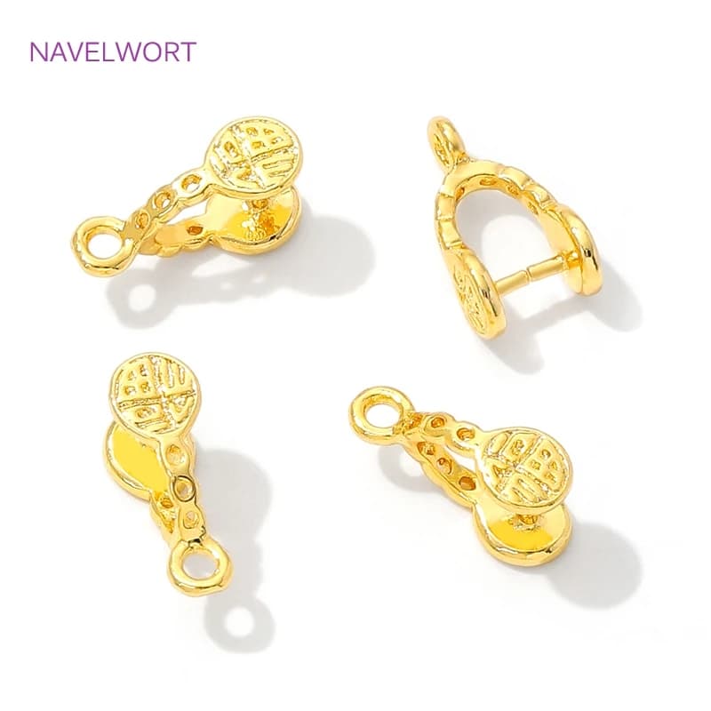 10/20 Pz Morsetto In Ottone Pizzico Clip Bails Connettori Placcato Oro 18 K Pizzico Bails Pendente Per Collana FAI DA TE Creazione di Gioielli accessori