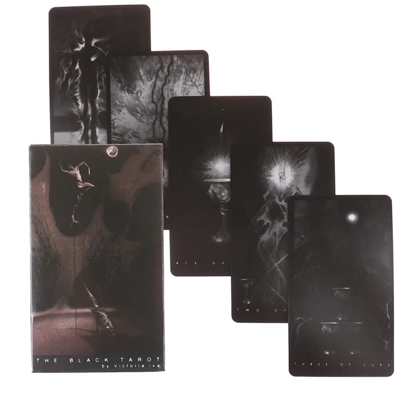The Black Tarot Cards Divination Deck Versioni inglesi Edizione Oracle Gioco da tavolo per la festa