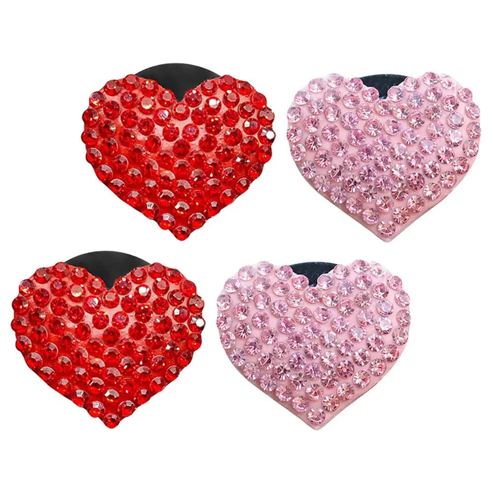 4Pcs Sparkling Rhinestone Car Air Freshener Clip Heart Shaped Vent Diffuser Fragrance Decor for Car Ac Outlet Aesthetic Auto