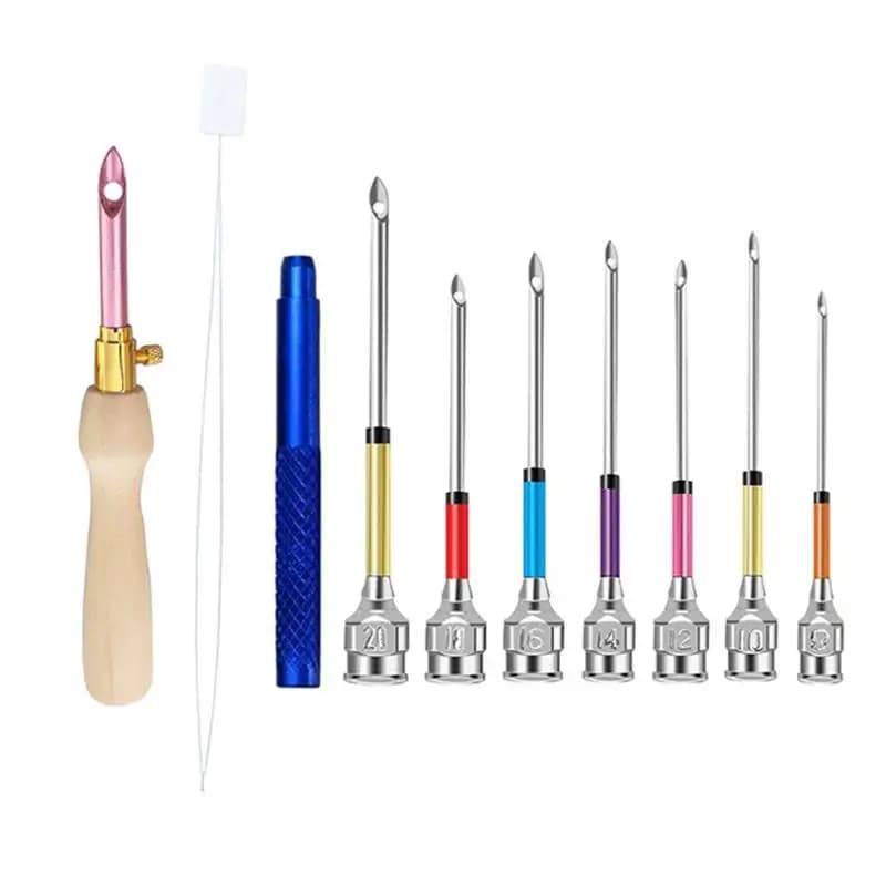 1-17Pcs Punch Needle Tool Kit ricamo Stitching Punch Needle Threader ricamo punching Cross Stitch Tools Knitting