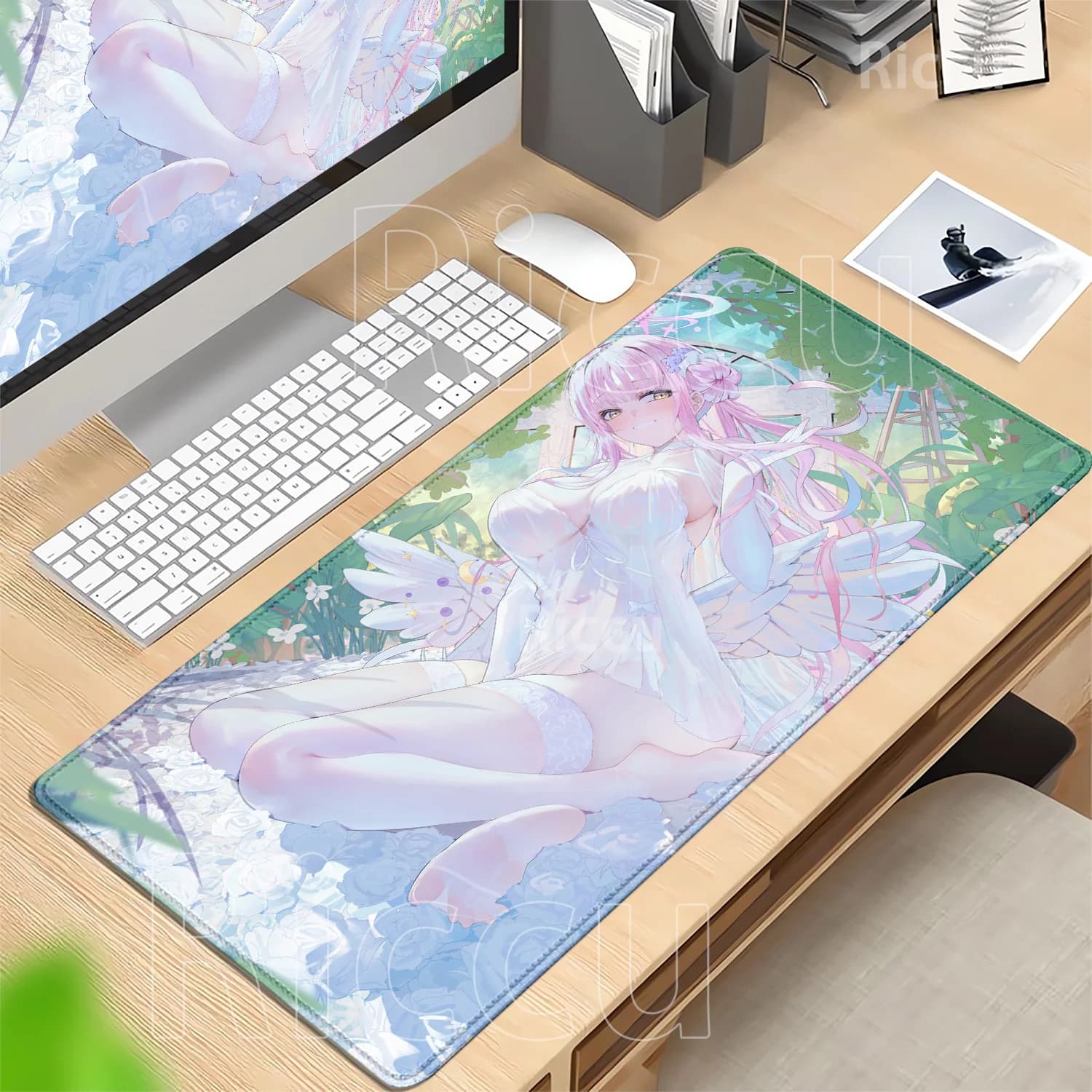 Anime Sexy Girl Misono Mika Blue Archive Mousepad PC Gaming Keyboard Overlock Mouse Pad Office Nonslip Base HD Printing Desk Mat