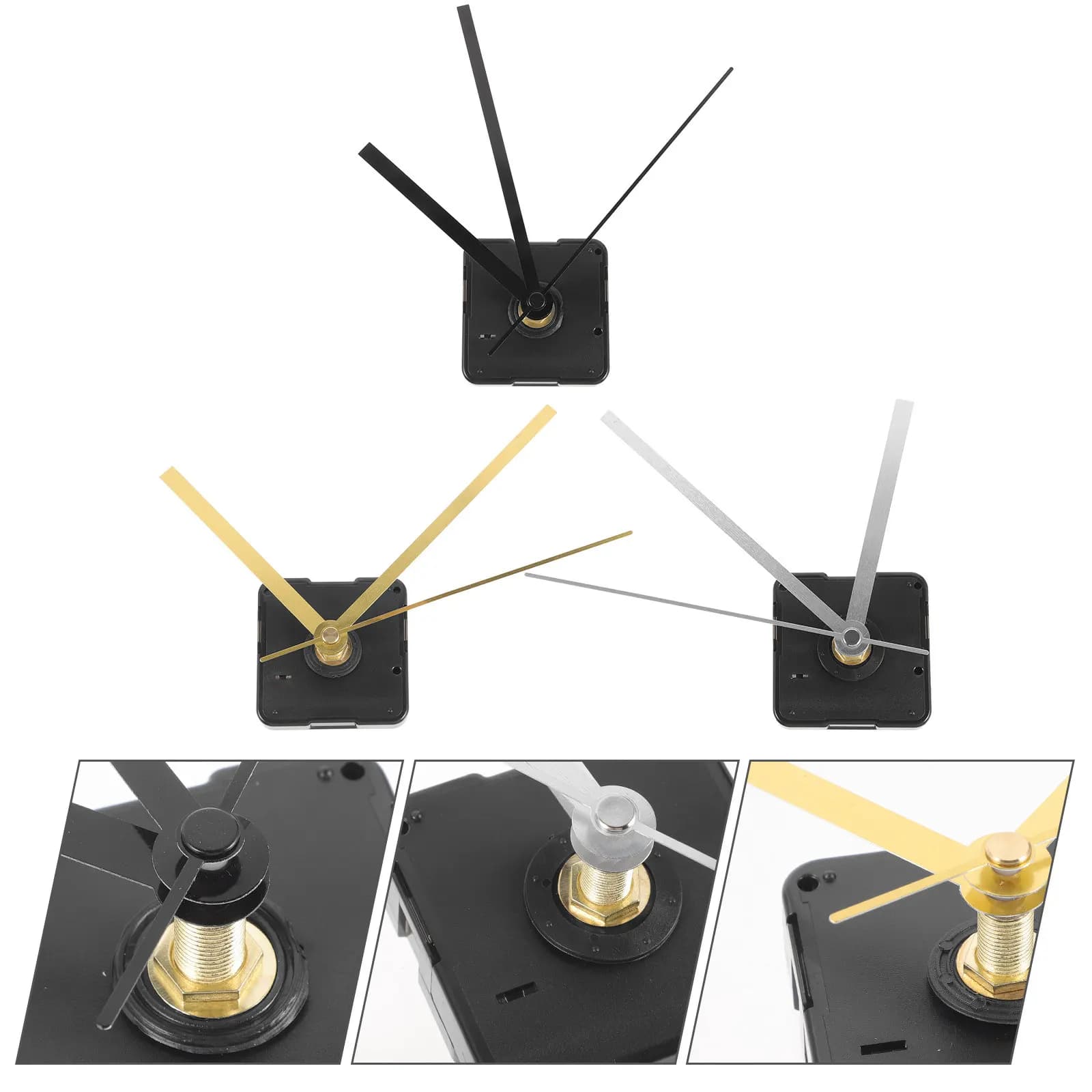 Set di 3 Kit Meccanismo Orologio Fai-da-te Silenzioso per Orologi da Parete, Ricambio per Riparazioni e Costruzioni Personalizzate, Facile Installazione