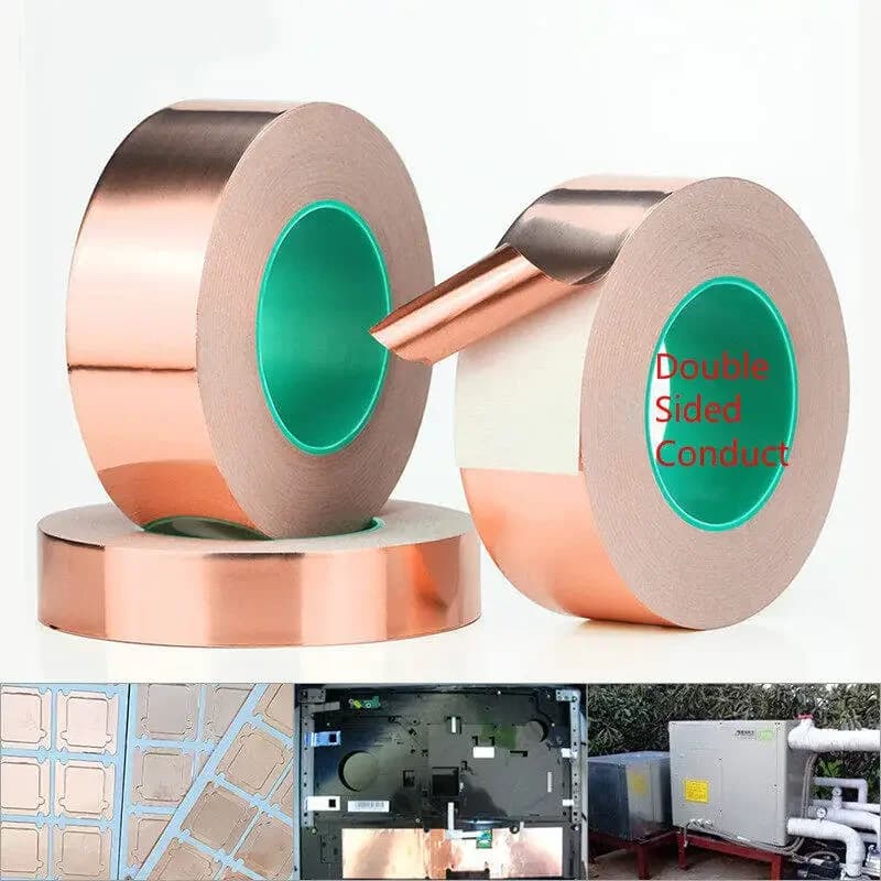 20m Side Conductive Copper Lamina Adhesive Tape Doubel Thermal Shield Eliminates EMI Thickness 0.05mm Antistatic Repair Tape