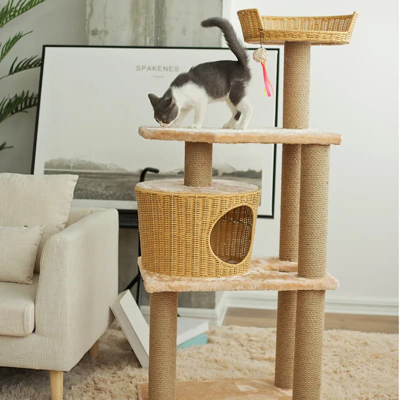 Pet litter cat scratching board rattan catvilla catitter cattoy hemp rope column catclimbing frame anti-cat scratching ca