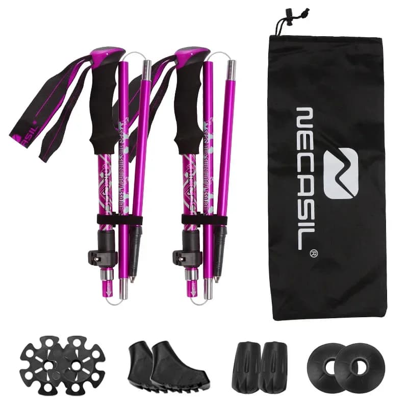 2-piece outdoor folding trekking poles Ultralight cross-country skiing pole for men Woman Hiking Race Nordic walking poles