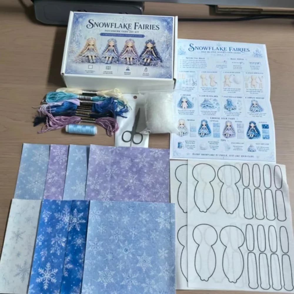 Pre-cut Fabric Flower Fairy Handmade Patchwork DIY Kit Beginner-friendly Cotton-filled Fairy Elf Patchwork Sewing Set Handmade