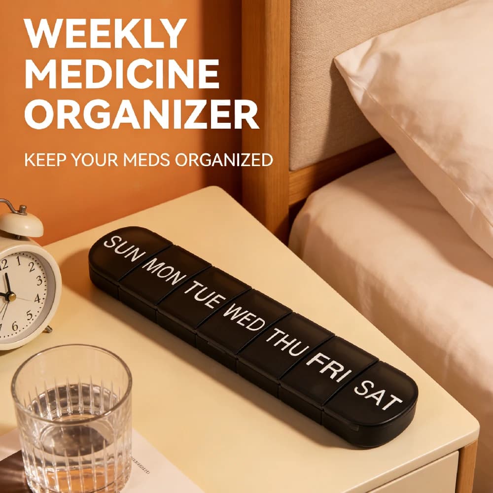 1/5PCS Weekly Pill Organizer, Travel 7 Day Pill Box Case Large Compartment to Hold Vitamins, Cod Liver Oil, Supplements