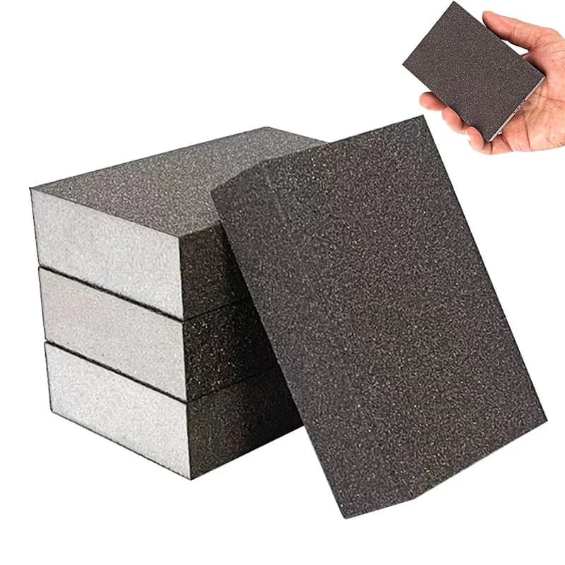 Spugna Abrasiva, Blocco Abrasivo a Grana Grossa, Media e Fine, Spugne Abrasive per Cartongesso e Metallo, Blocchi Abrasivi in Spugna per Legno