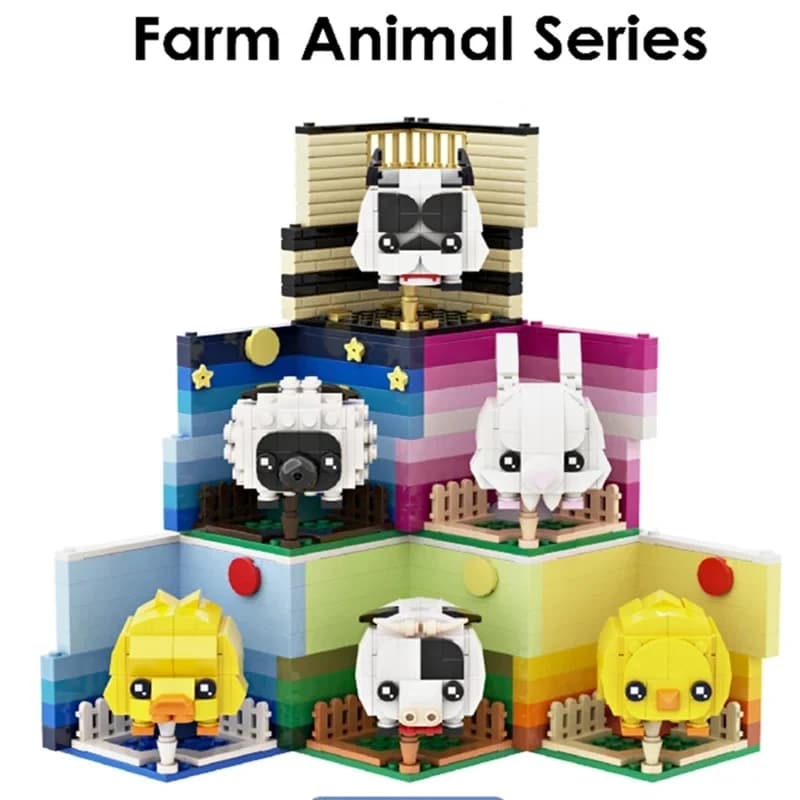 Blocchi da Costruzione Creativi a Forma di Animali, Modelli Carini di Panda, Koala, Tigre, Coniglio, Pollo, Mattoncini Educativi Fai-da-Te, Regalo di Compleanno