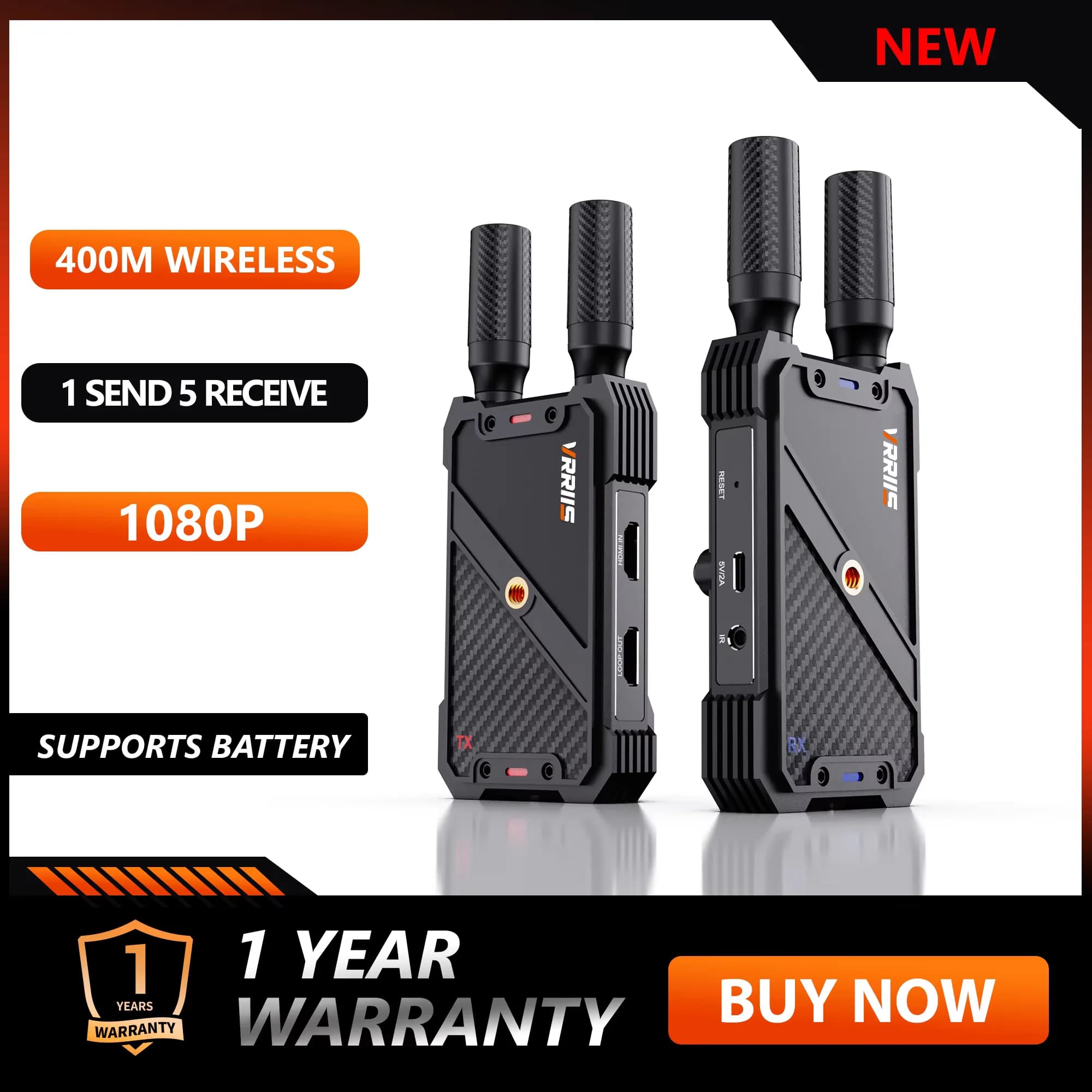 HDMI Wireless Video Extensor Kit, Camera Transmitter and Receiver, Laptop, Set-top Box, Game Console, TV Projection or Monitor