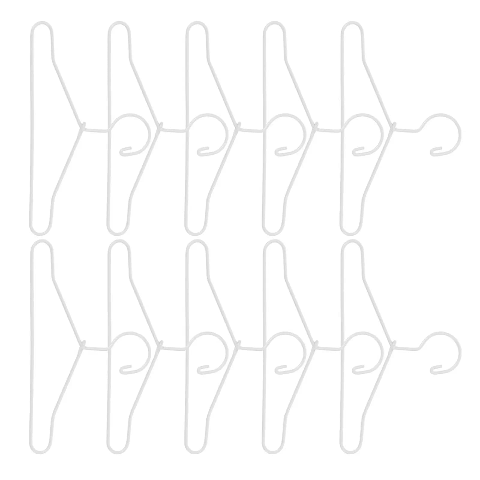 10Pcs Mini House Clothes Hangers Metal Small Coat Rack for Clothes Organizer Playhouse Accessories Small Hanger