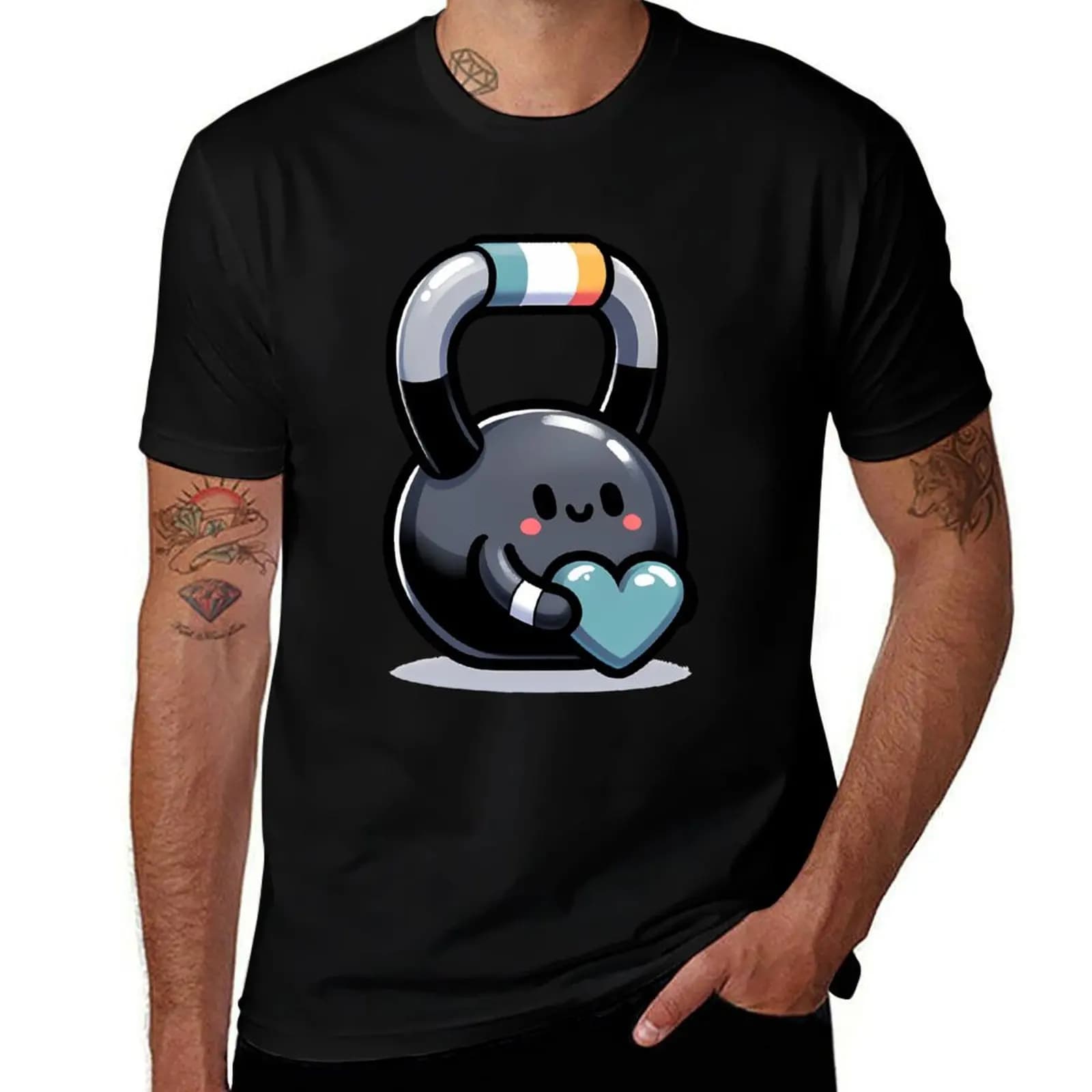 Kettlebell Crush: Amala il tuo allenamento! T-shirt sportiva a maniche corte in cotone