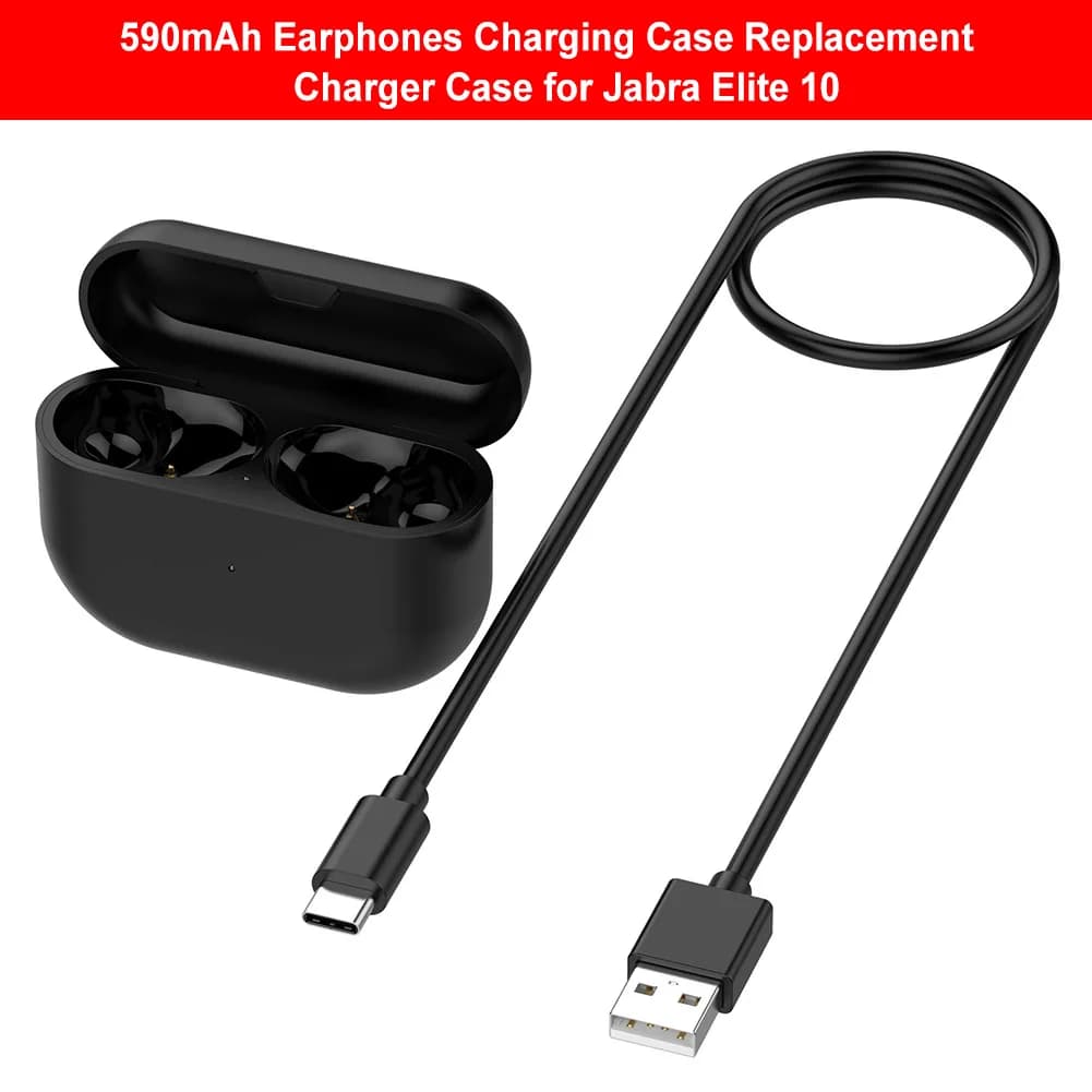 Custodia di ricarica per auricolari wireless da 590 mAh con indicatore LED, scatola di ricarica per auricolari, custodia di ricambio per Jabra Elite 10