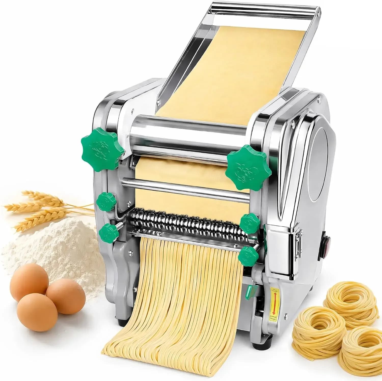 Commercial Electric Pasta Maker Machine, Dough Roller & Noodle Maker with Adjustable Thickness (3mm / 9mm) for Fettuccine, Pasta