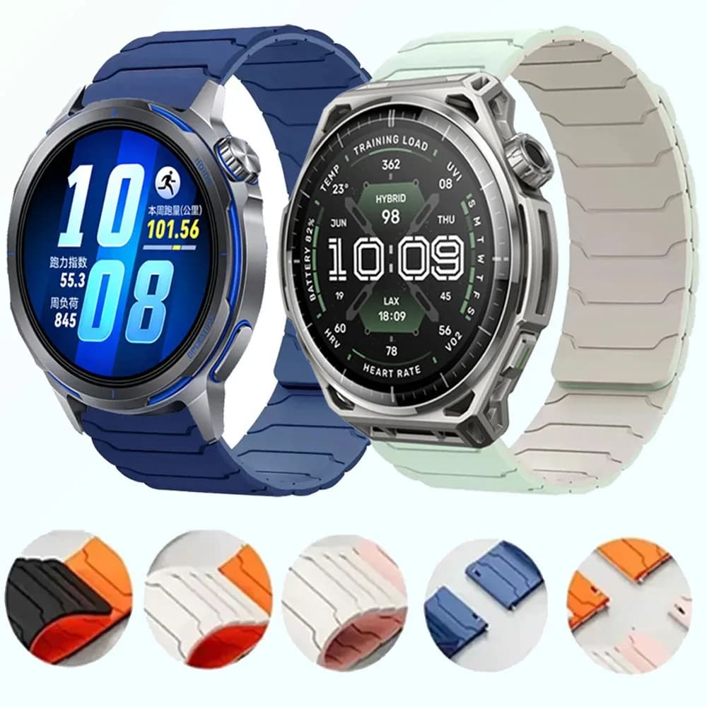 20mm 22mm Magnetic Silicone Strap For Huawei Watch GT Runner 2 Bracelet Comfortable Belt Amazfit Active 3/Bip 6-5 Max Balance 3