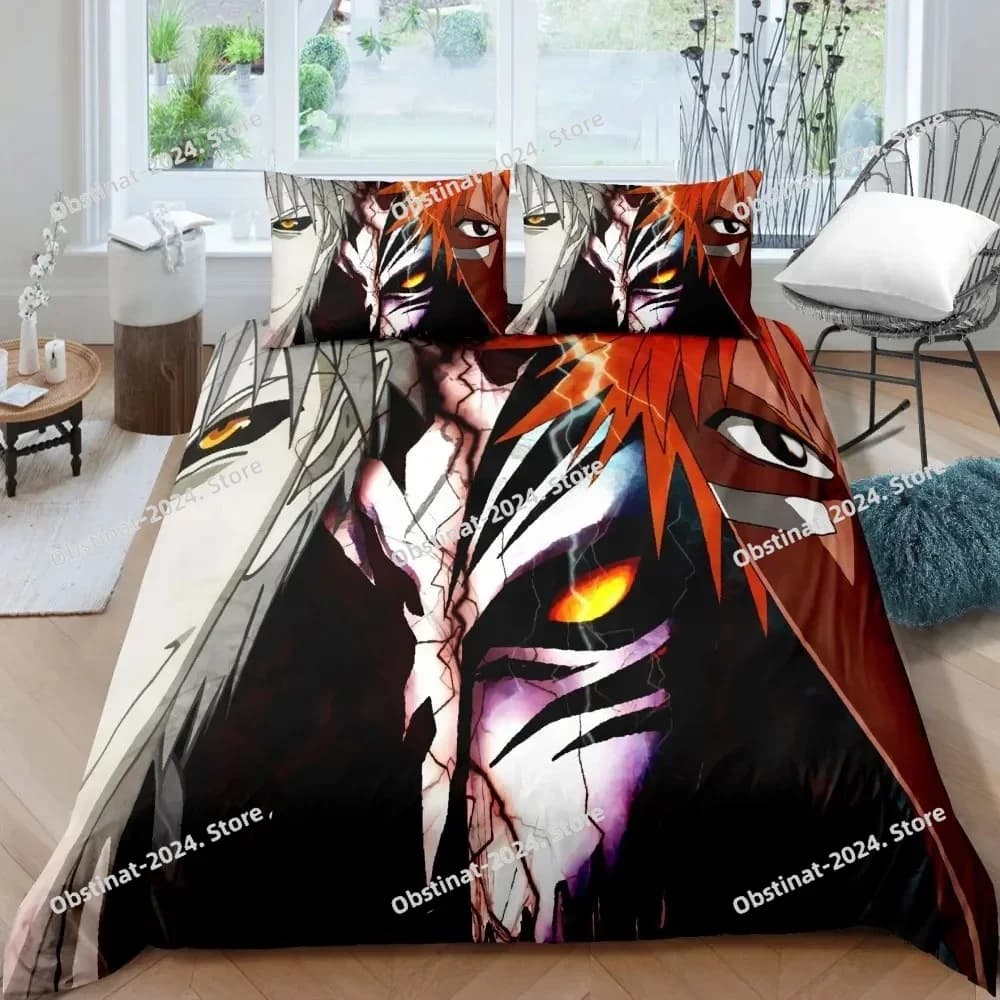 Bed linen set 3D Bleach Kurosaki Ichigo printed with pillowcase Cover soft single double Queen Super King Size Bed linen