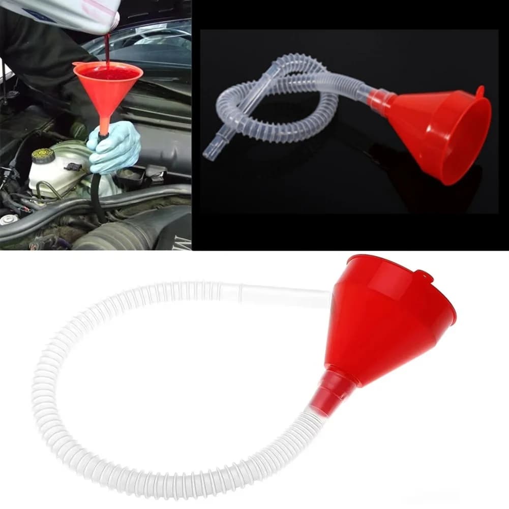 Imbuto Universale Telescopico per Rifornimento Auto, Imbuti per Carburante e Olio per Auto e Moto con Tubo Staccabile