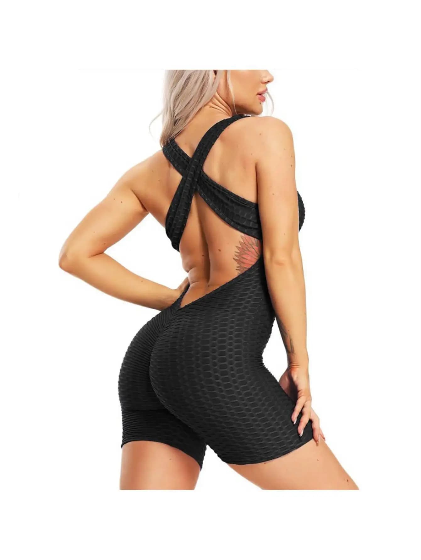Body da Donna Senza Maniche, Pezzo Unico, Schiena Scoperta, Sexy, Modellante, Tuta da Yoga, Abbigliamento Sportivo da Palestra, Anti-Cellulite, Abbigliamento da Allenamento