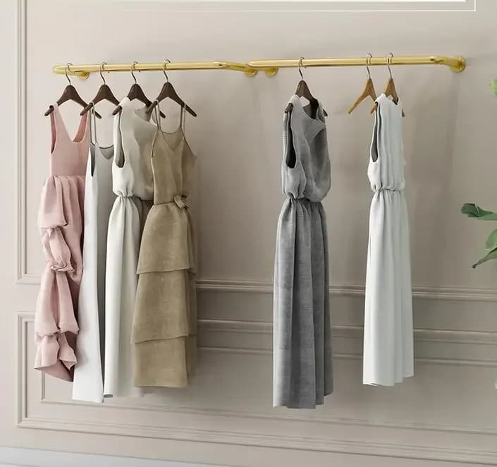 Clothes shop display rack ceiling wall wedding dress hanger dress hanger women's shop hanging clothes pole rack