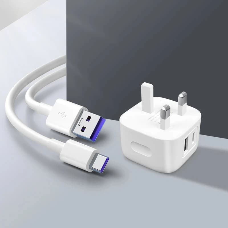 Caricatore PD+USB per telefono cellulare, adattatore di ricarica portatile da parete.