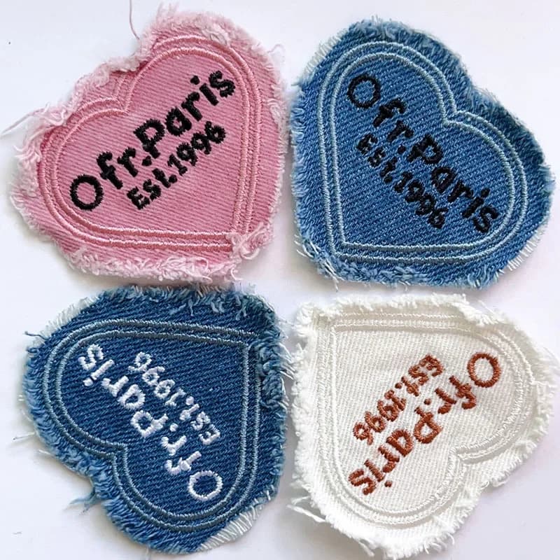 Applique a cuore rosa per vestiti Toppe da cucito Toppe per zaino Toppe per abbigliamento a punto Stampe ricamate Forniture per abbigliamento fai da te Artigianato d'arte
