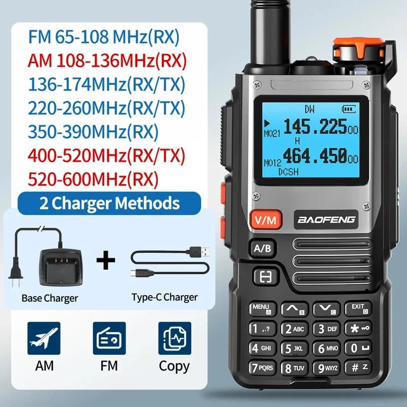 Baofeng UV-K61 Walkie Talkie a lungo raggio Frequenza di copia wireless Tipo-C Caricatore UHF VHF DTMF FM NOAA UV-5R Radio UV-K6 aggiornata