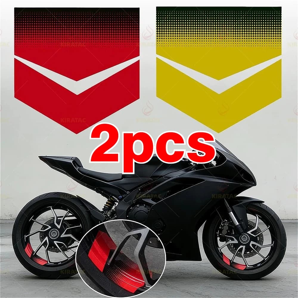 2 Adesivi a Forma di Freccia per Cerchioni Moto 17-19 Pollici, Impermeabili, per Modifica Fai-da-Te della Moto, Decalcomanie in Vinile Autoadesive