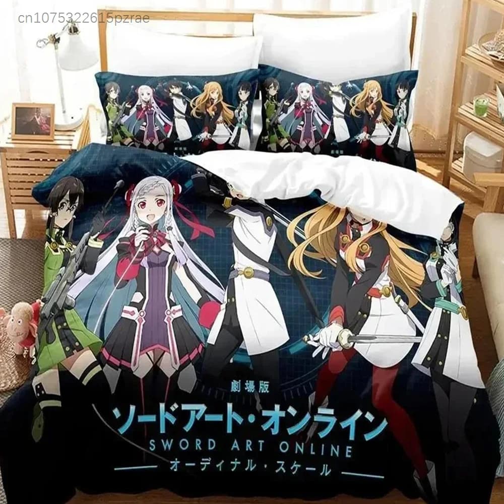 Top 3D Anime Sword Art Online Bedding Sets Home Textile Pillow Case 3D Bed Linen Duvet Covers Kids Gift Bed Set Home Textiles