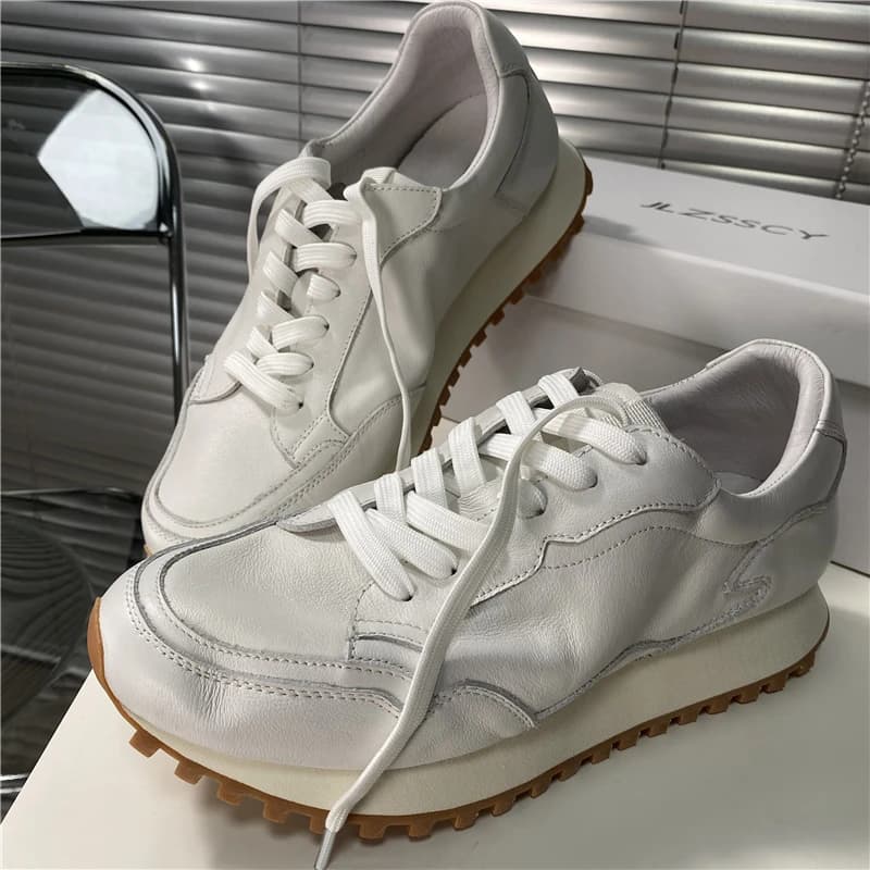 Handmade Vintage Casual Shoes Men's Lightweight Shock Absorption Running Shoes Top Layer Cowhide Napa Leather Agan Shoes
