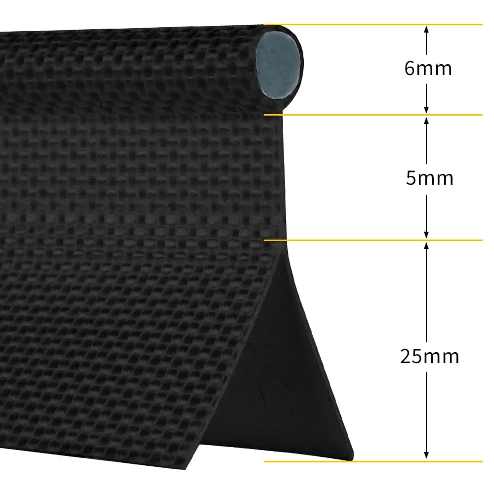 Binario per tendalino da roulotte 1m, 6mm, a doppia gola, con anima in PVC nero/grigio, Keder per campeggio/tende/tendalini