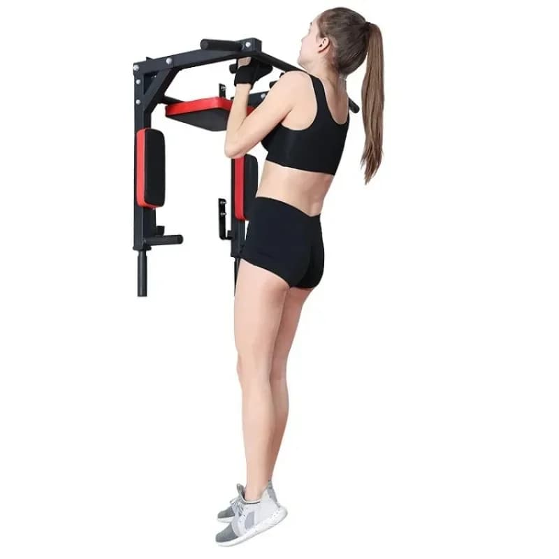 Attrezzatura fitness da parete per interni, per allenamento sportivo, con barre orizzontali e parallele.