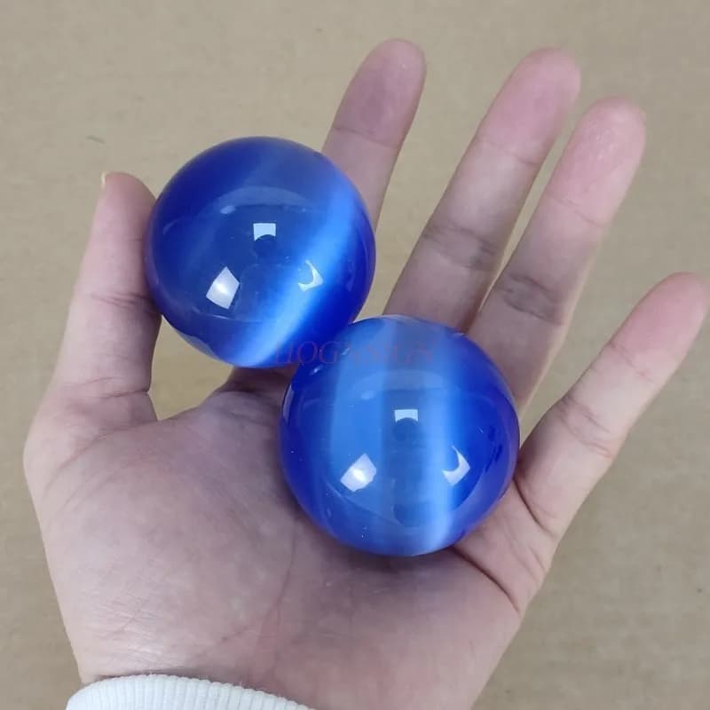 Strumento di Riabilitazione, Massaggiatore Fitness di Alta Gamma, Sfera di Cristallo Blu per Dita, Decorazione in Opale, Palline per la Salute