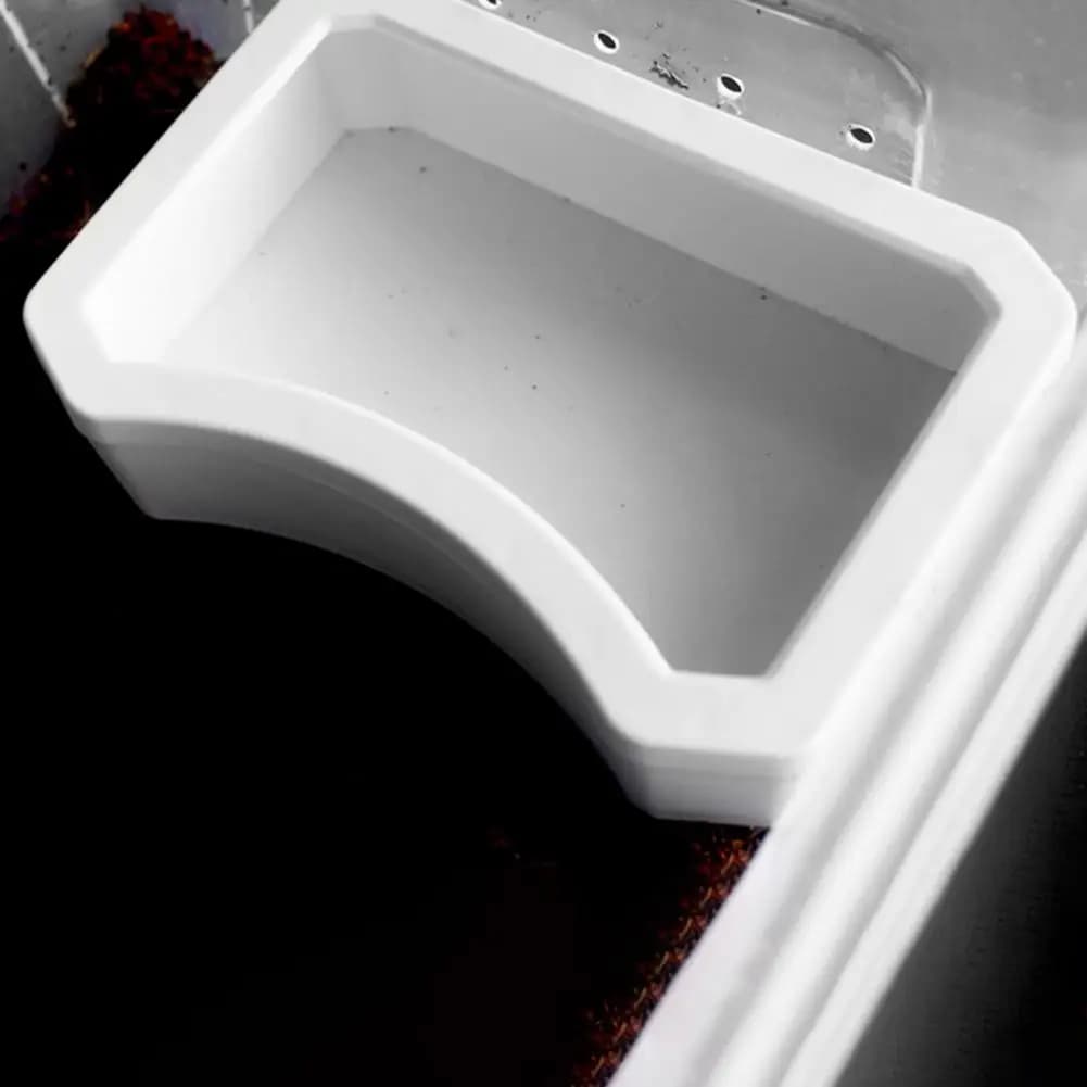 Ciotola d'acqua per rettili per animali domestici, scatola dell'acqua in plastica, mangiatoia per cibo per rettili, piatto d'acqua per ciotola di alimentazione per lucertola, ornamento per acquario