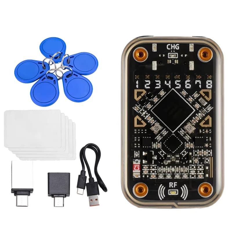 Emulatore di smart card Chameleon Ultra Smart Chip Reader RFID + 5Xuid Portachiavi 5Xcuid Card Conforme al scrittore di lettura NFC