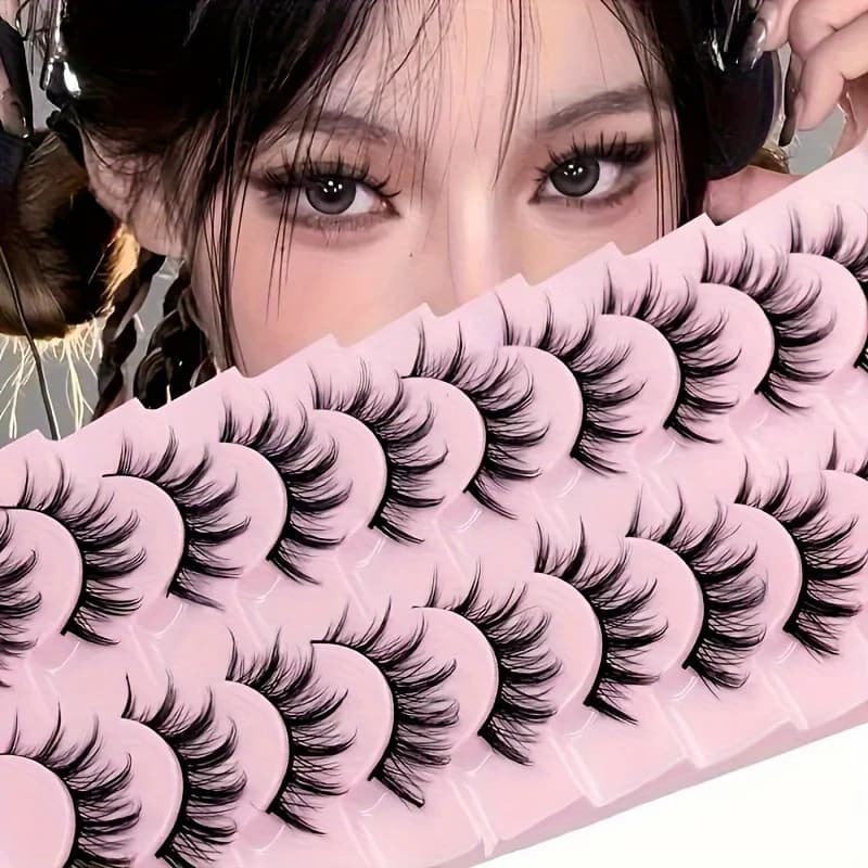 10 Pair Anime&Cosplay False Eyelash - Advanced C-roll, Manga Style Multiple Length Natural to Thick False Eyelash Set