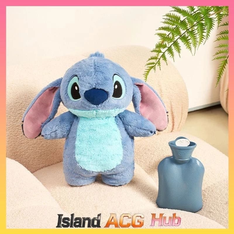 Scaldamani in peluche Stitch per l'inverno, simpatico sacchetto d'acqua calda a iniezione, cuscinetto riscaldante a cartone animato, regalo per bambini e bambine