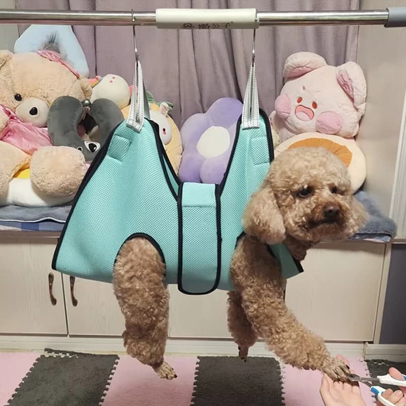 Amaca per Toelettatura Animali Domestici, Imbracatura per Taglio Unghie, Sling per Cani di Piccola Taglia con Cinghia di Sicurezza