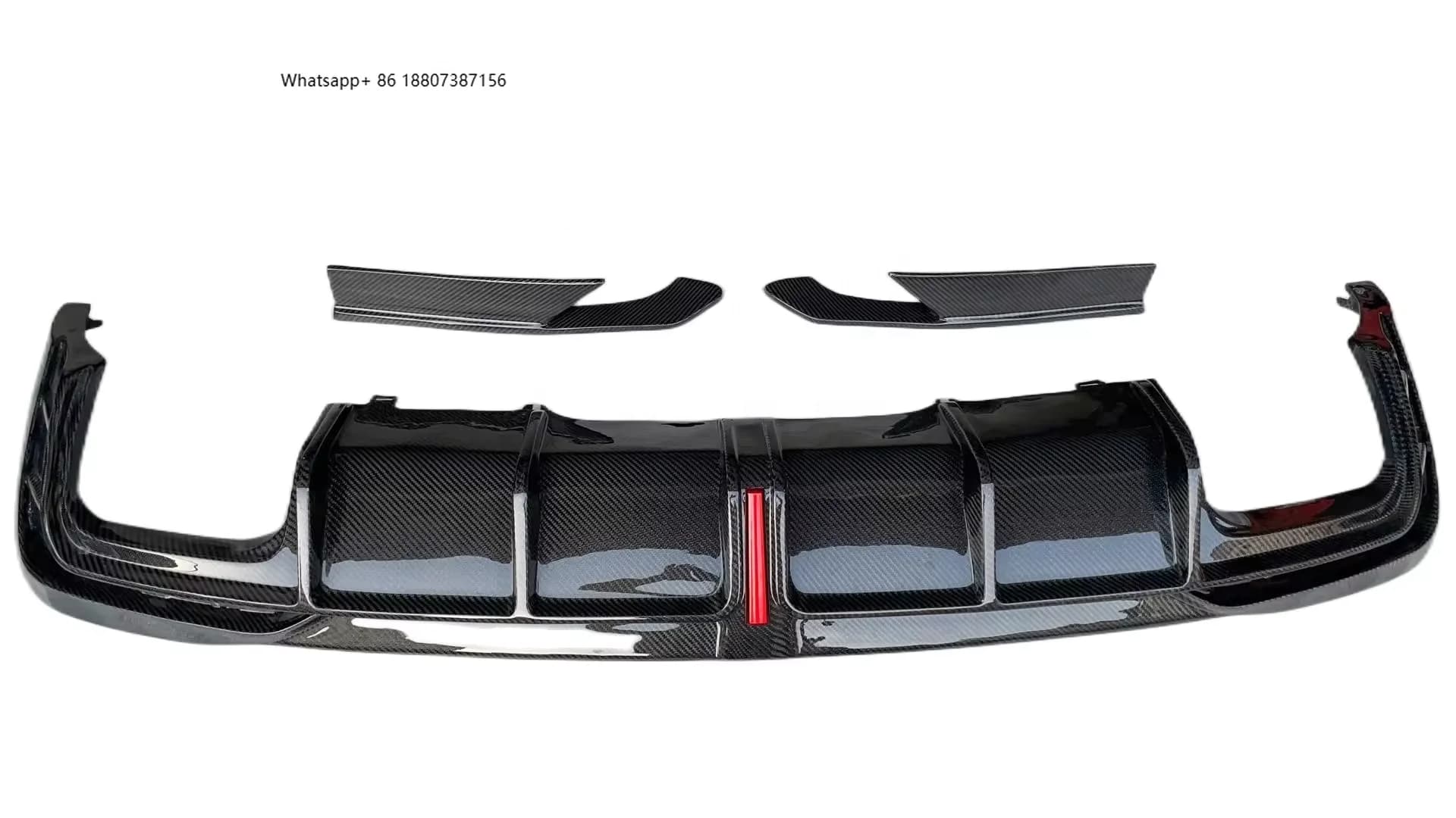 Spoiler Rear in Carbon Fiber with Diffuser for Audi A4 S4 Sline B9.5 2020-2022 with LED Brake Lights