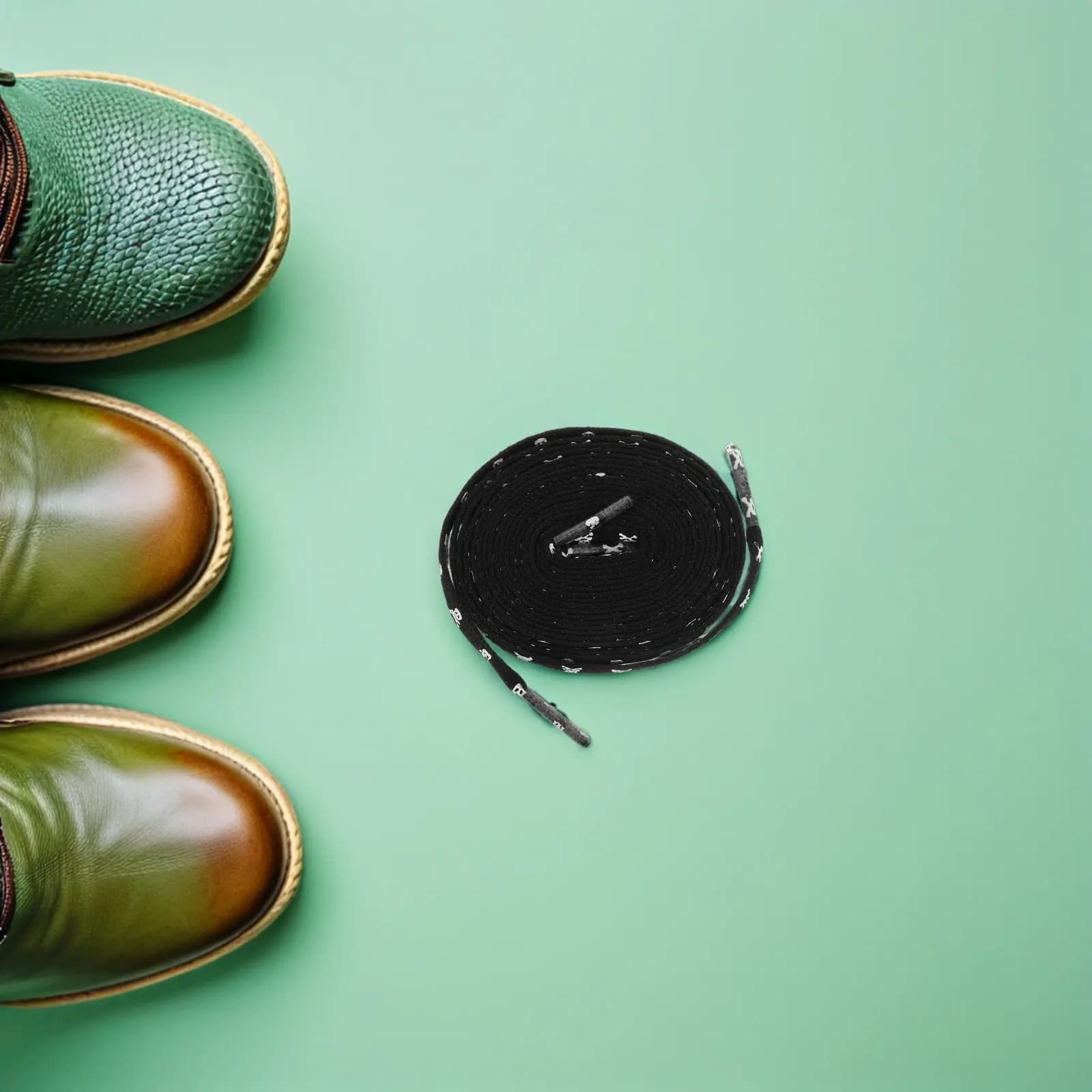 2 Paia di Lacci per Scarpe con Teschio, Lacci Decorativi Piatti in Corda Lunga e Spessa per Sneakers e Scarpe da Corsa Uomo Donna