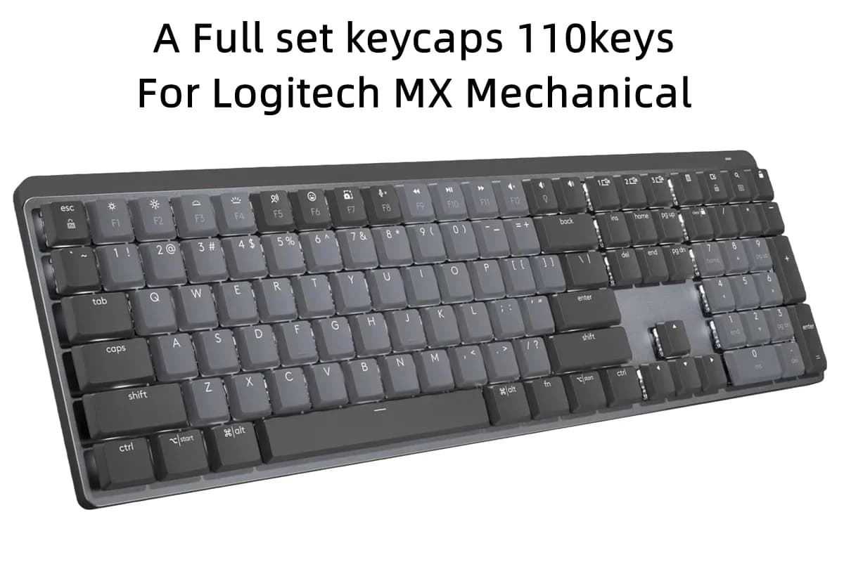 Un set completo di copritasti per tastiera meccanica Logitech MX Frassino grafite 110 tasti layout USA