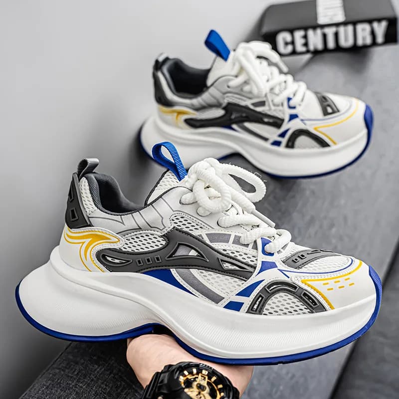 2025 new trend fashion casual sport versatile breathable sole soft sole thick men's shoes wholesale trend net sneakers