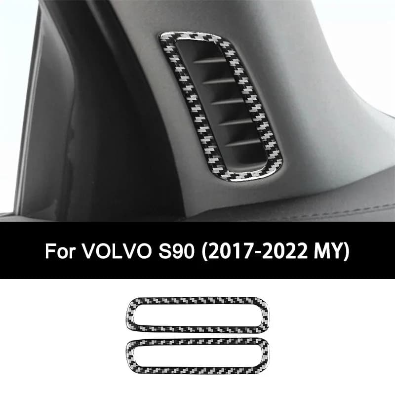 Per VOLVO S90 (2017-2022), adesivo interno per telaio uscita aria montante A per auto in fibra di carbonio premium Accessori auto personalizzati