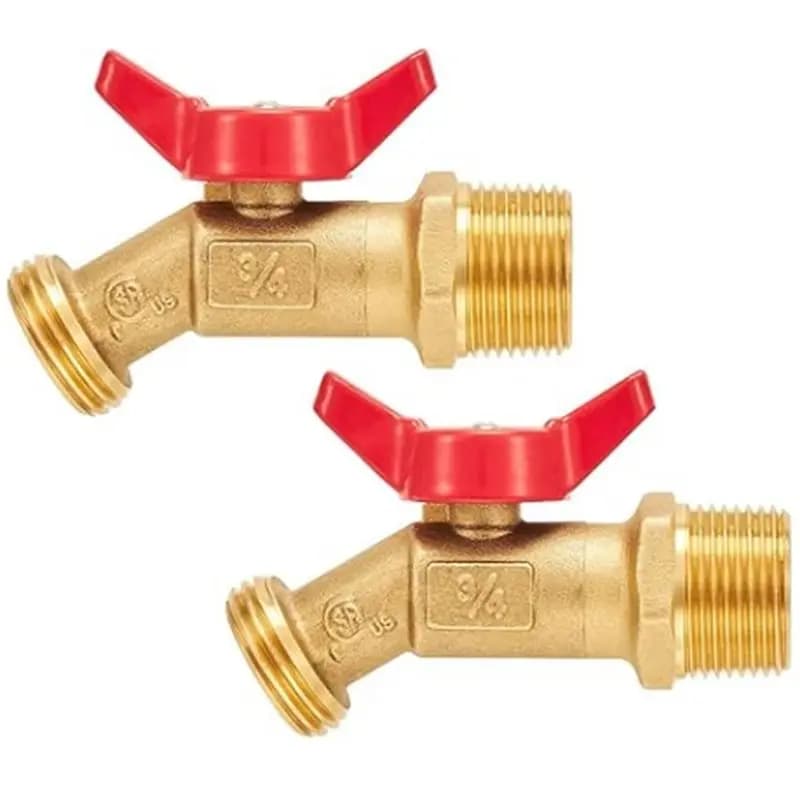 [NEW!A08R】 For BALL Valve 3/4 Inch External Thread NPT Outdoor Garden Hose Faucet 2Sets With Included For RAW Material Tape