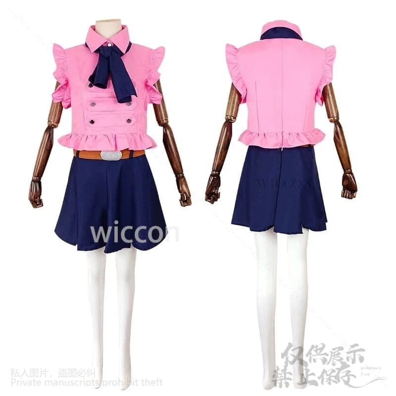 Costume Cosplay Anime The Seven Deadly Sins Elizabeth Liones, Abito Rosa con Parrucca Lolita per Halloween